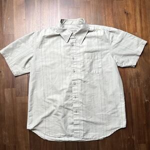 Rip Curl Shirt Mens Medium Gray Striped Short Sleeve Button Up Casual Surf